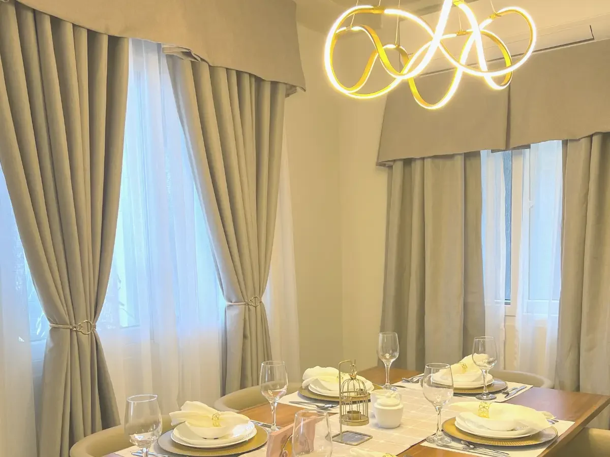 luxurious dining room in an apartment